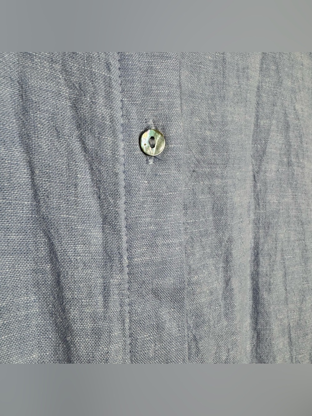 NWT C&C California Light Blue Linen Viscose Collared Button Shirt Dress Large - Picture 6 of 10
